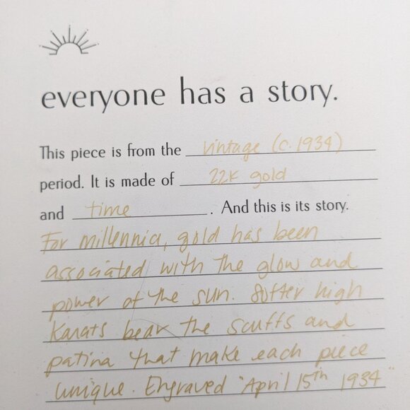 Vintage 1934 Solid 22K gold ring - Picture 2 of 5